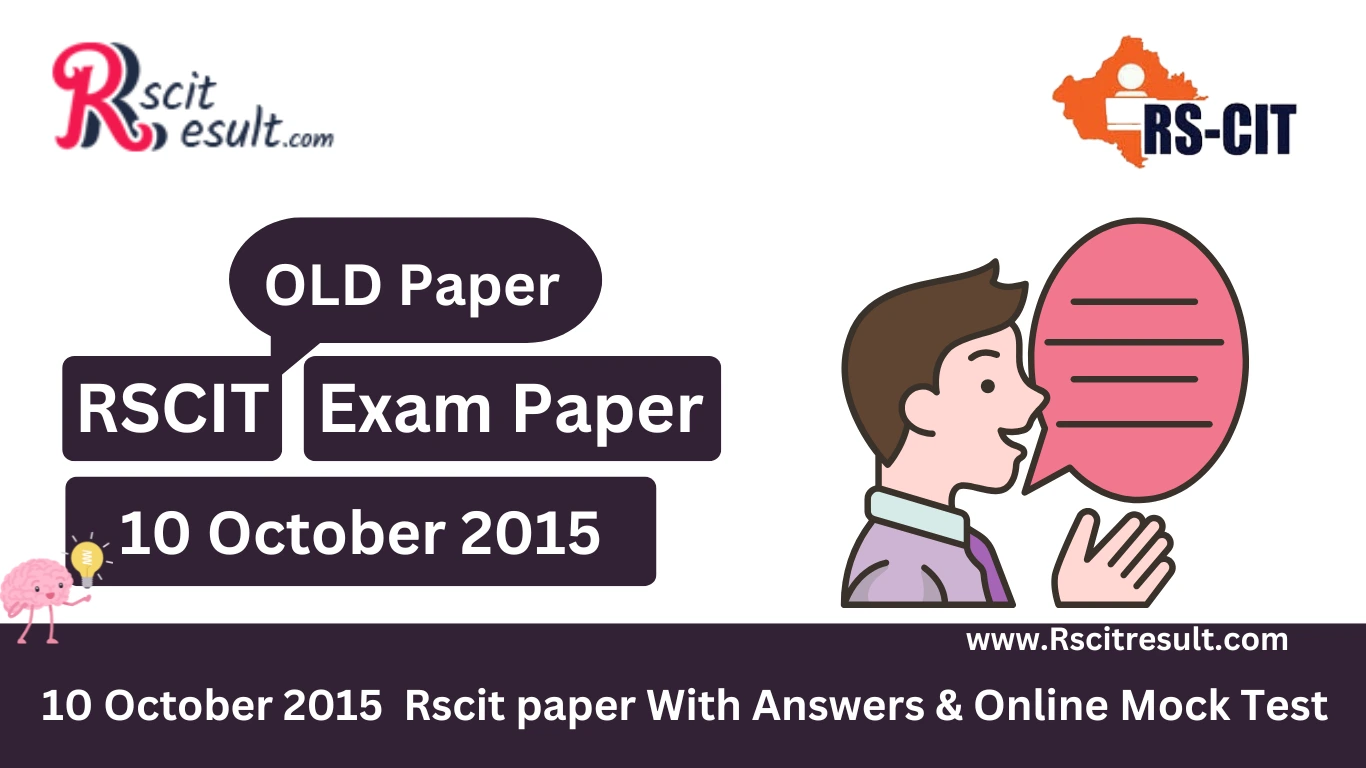 20 October 2015 Rscit Old Paper With Answer