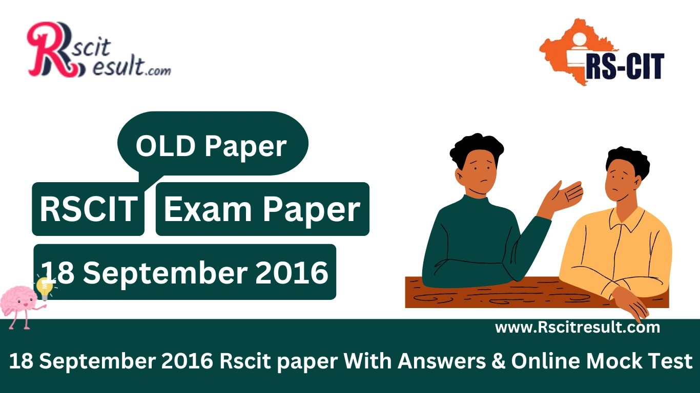 18 September 2016 Rscit Paper With Answers key