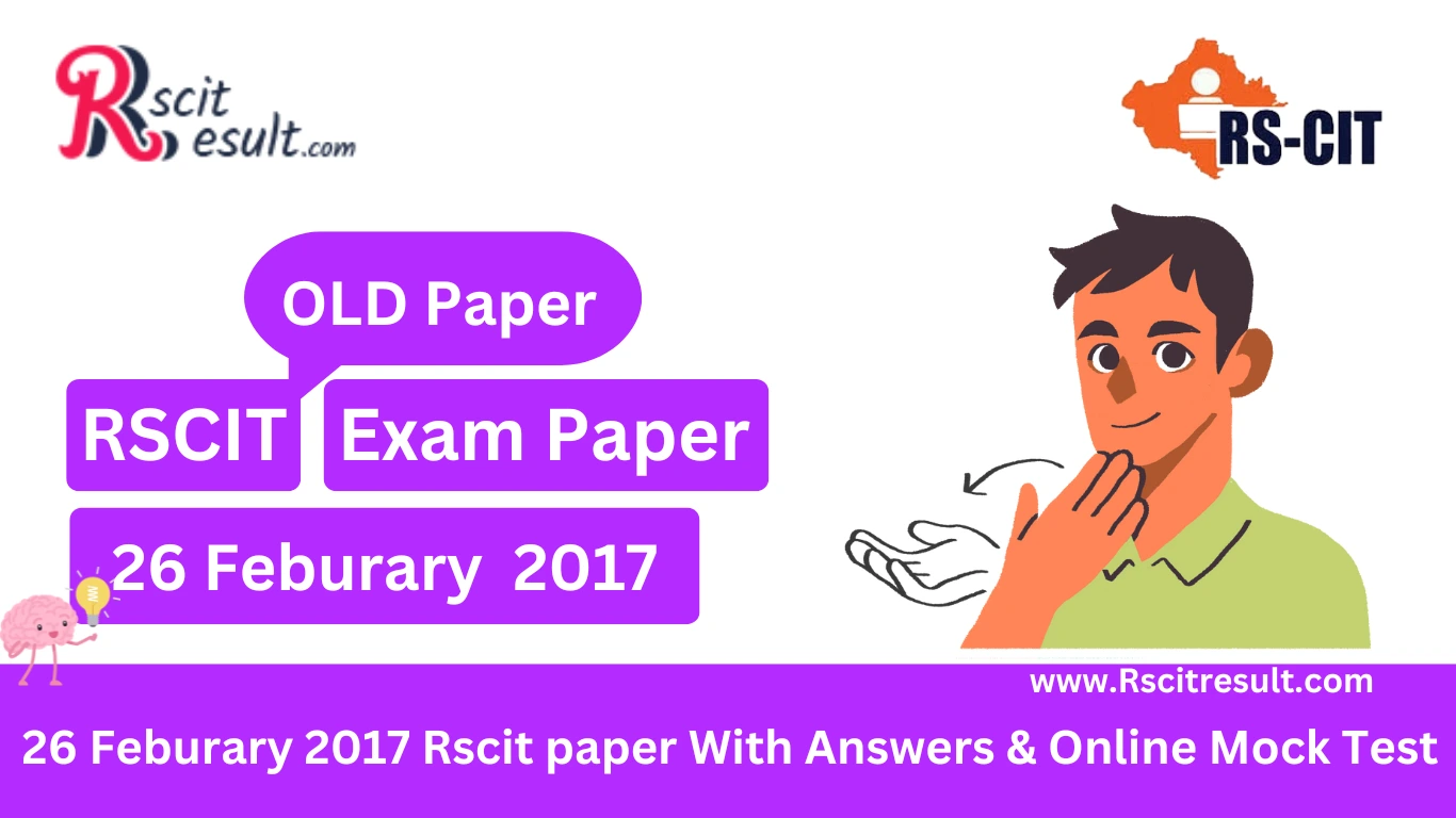 Rscit Exam Paper 26 February 2017 With Answer Key