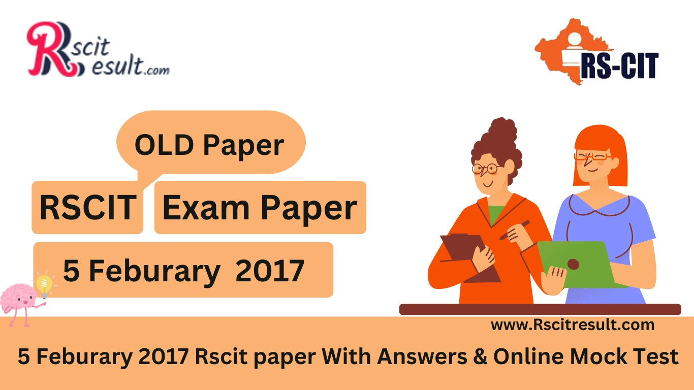 Rscit Exam Paper 5 February 2017 With Answer Key